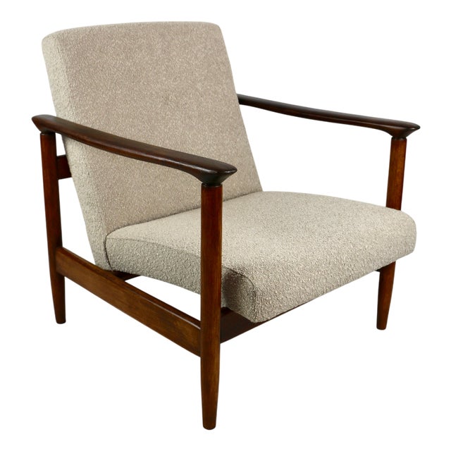 Beige Bouclé GFM-142 Chair by Edmund Homa, 1970s For Sale