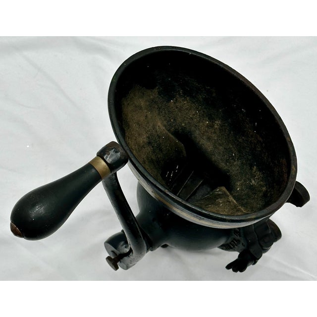 Rare Large Size Antique Enterprise #350 American Cast Iron Wall Mount Hand Crank Coffee Grinder For Sale - Image 14 of 18