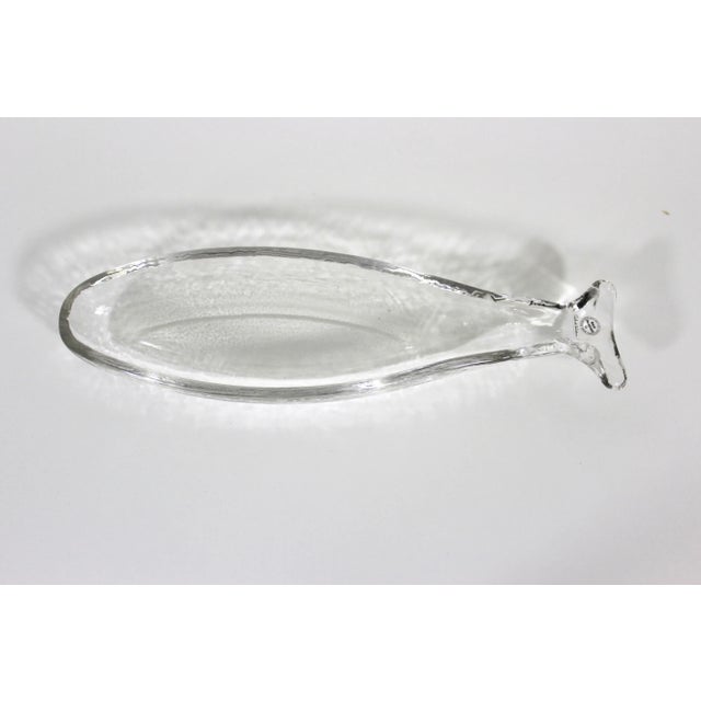 1970s 1970s Roberto Niederer for Glasi Hergiswil Glass Fish Shaped Appetizer Dish Serving Platter For Sale - Image 5 of 8