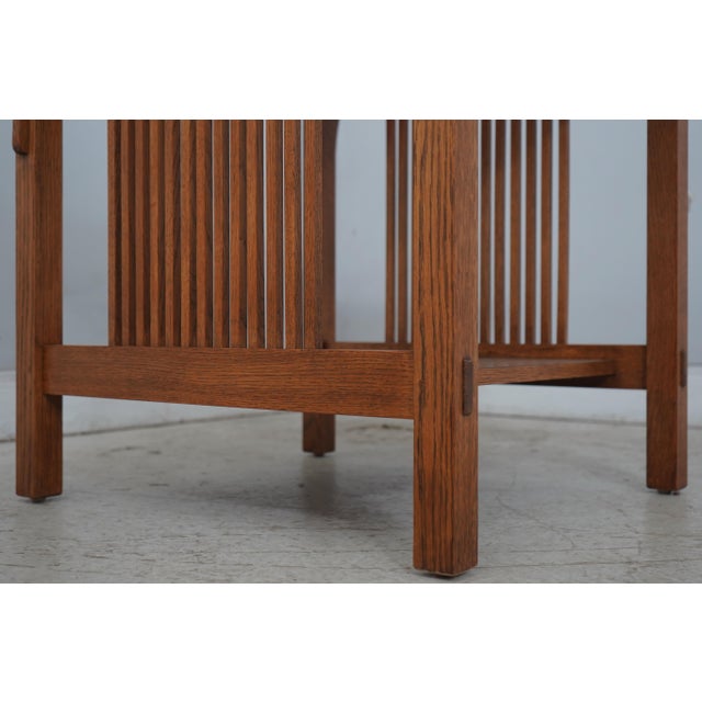 Stickley Mission Oak Glass Top Lamp End Table For Sale - Image 9 of 13