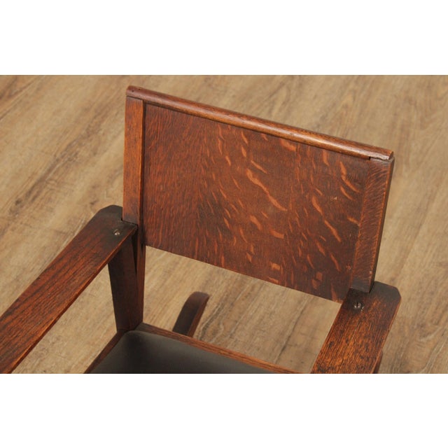 Antique Mission Oak Children's Rocking Chair For Sale - Image 11 of 12