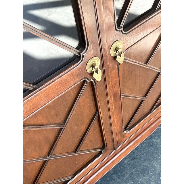 Chinoiserie Vintage Asian Tomlinson Greek Key Pagoda Cabinet For Sale - Image 3 of 11