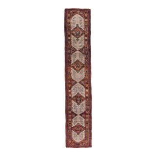 Antique Circa 1900 Oversize Brown Hand Knotted Wool Runner 4ft 1in X 22ft 3in For Sale
