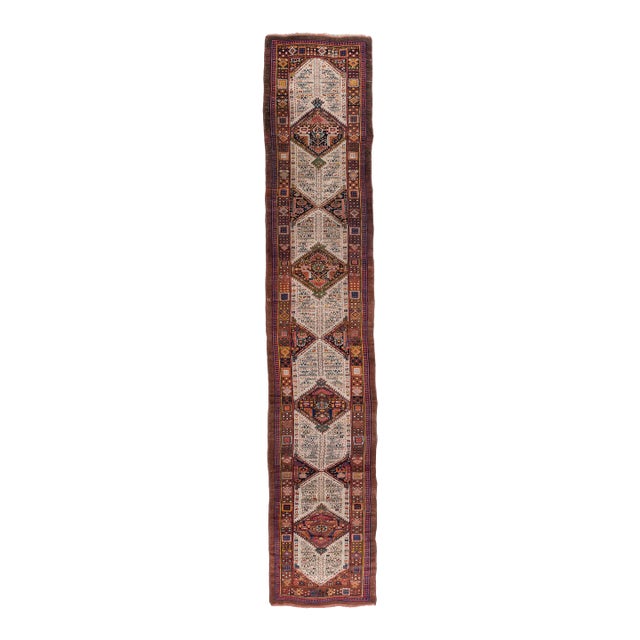 Antique Circa 1900 Oversize Brown Serab Hand Knotted Wool Runner 4ft 1in X 22ft 3in For Sale