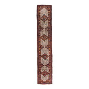 Antique Circa 1900 Oversize Brown Serab Hand Knotted Wool Runner 4ft 1in X 22ft 3in