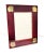 Coastal with a touch of glamour, this rich burgundy lacquered frame is accented with four inlaid, brass seashell corners....