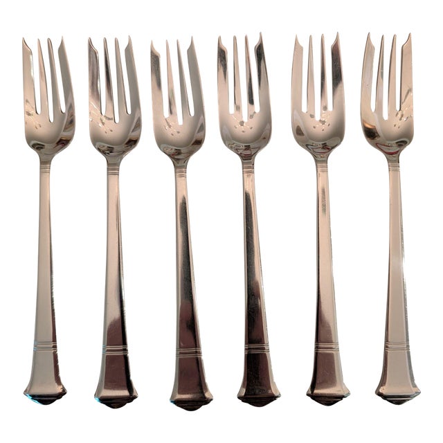 Tiffany "Windham" Sterling Silver Salad/Dessert Forks, 6 Pieces For Sale