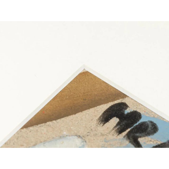 Brown Colorful Fragmentation, Gouache on Thick Paper, Framed For Sale - Image 8 of 11