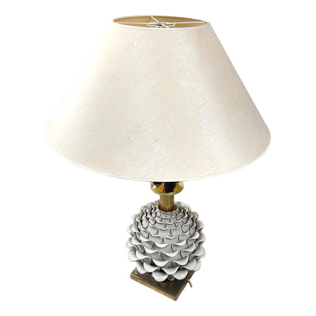 Vintage Italian Ceramic Artichoque Table Lamp, 1960s For Sale