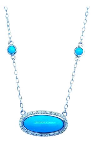 Natural Persian Turquoise Diamond Pendant Necklace 17" 14k G 13.27 TCW Certified