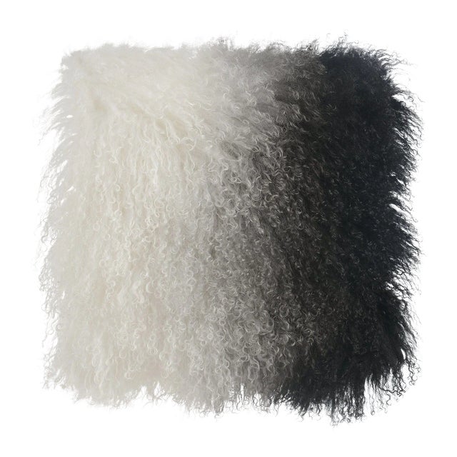 Tibetan Sheep White to Black 15.75" Pillow For Sale