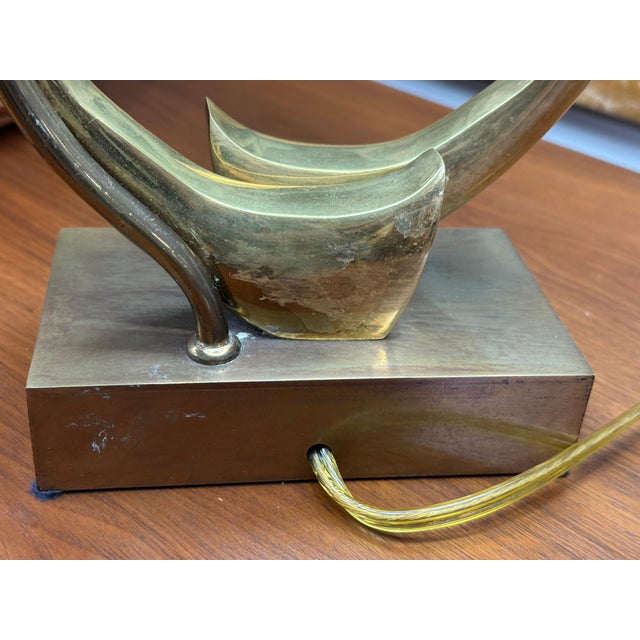 French 1970’s Willy Daro Brass Lamp For Sale - Image 3 of 18