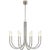 Kelly Wearstler for Visual Comfort Signature Rousseau Medium Chandelier in Polished Nickel with Etched Crystal For Sale
