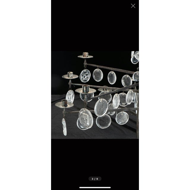 Mid-Century Modern Mid Century Chandelier by Erik Höglund for Kosta Boda For Sale - Image 3 of 8
