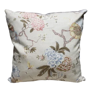 Contemporary G P & J Baker Oriental Bird Fabric Pillow Cover