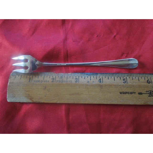 Mid 20th Century Birks 'Saxon' Sterling Silver Cocktail Seafood Forks - No Monos- Set of 8 For Sale - Image 4 of 4