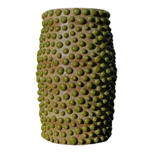 Brown Clay Amoeba Matte Glazed Vase With Shiny Jade Dots