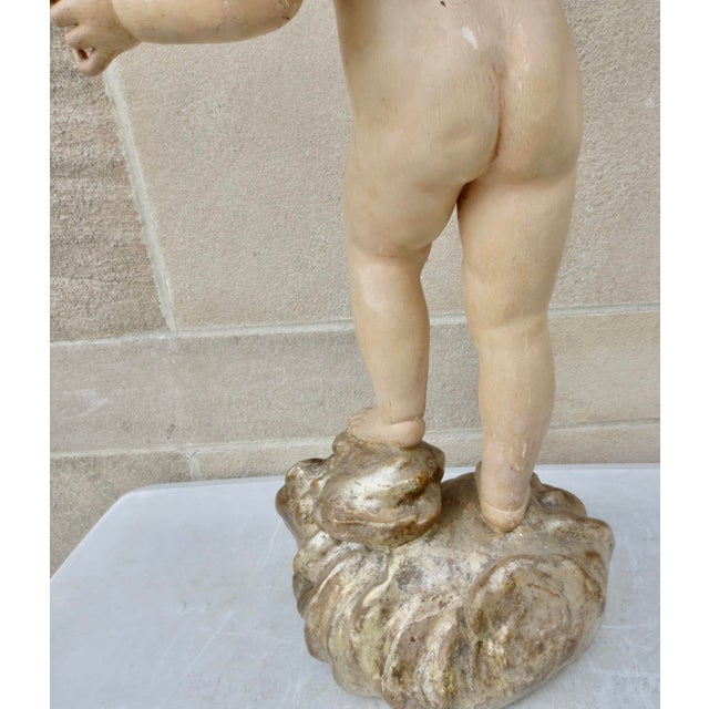 Antique Wooden Putti Sculpture Italy Mid 19th For Sale In New York - Image 6 of 18