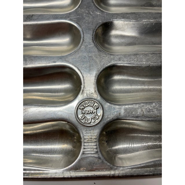 Vintage metal madeleine pan marker Acme Made in Gr Britain. Hole for hanging at top. For decor or baking.