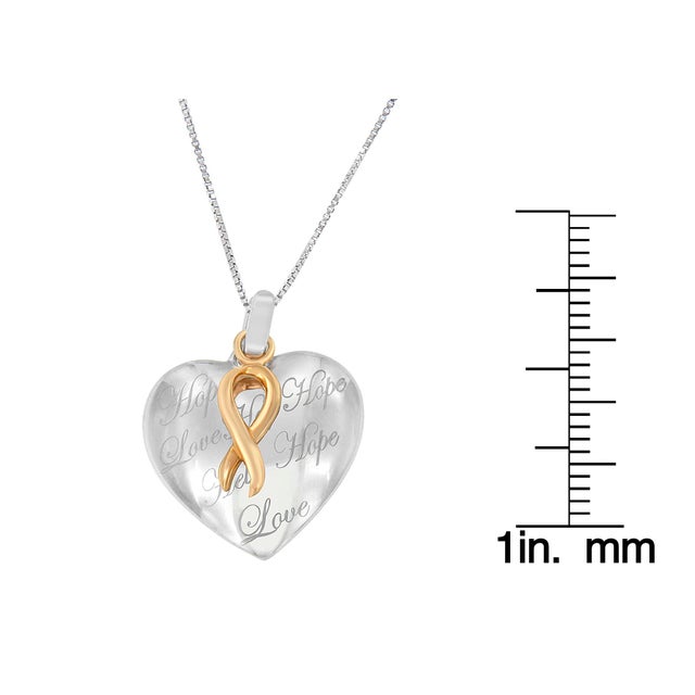 Early 21st Century 10K Yellow Gold Over Silver Heart Pendant Necklace For Sale - Image 5 of 5