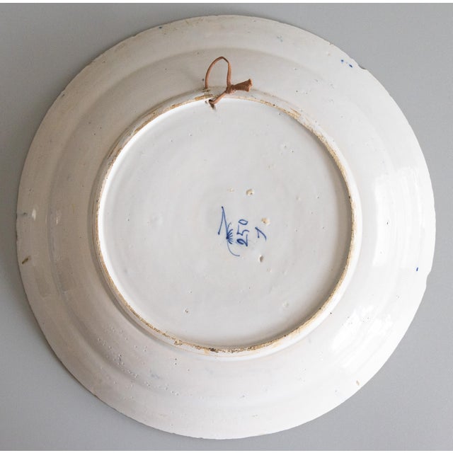 Antique 18th Century Delft Faience Peacock Charger For Sale In Houston - Image 6 of 8