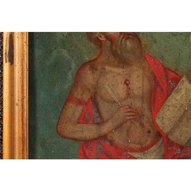 19th Century San Geronimo, Oil on Tin, 19th Century For Sale - Image 5 of 13