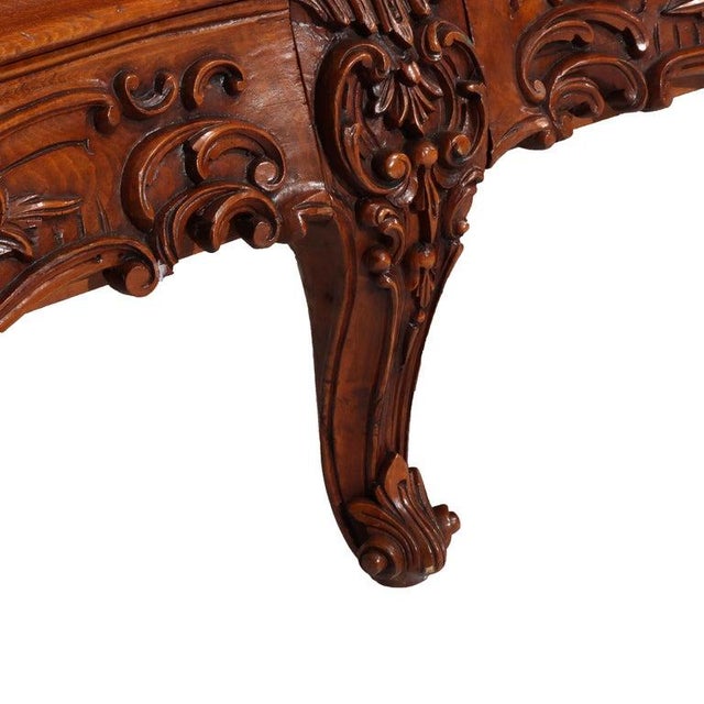 Late 19th Century Monumental Antique French Carved Kingwood & Marquetry Four Door Armoire C1890 For Sale - Image 5 of 18