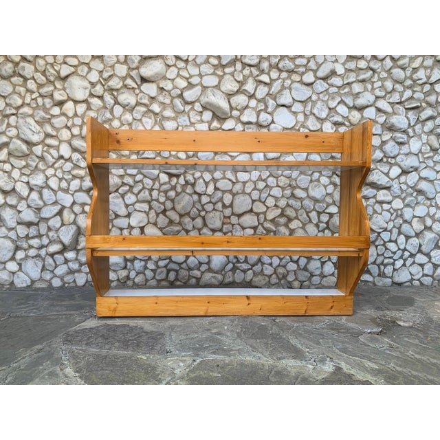 Beige Pine Wall-Mounted Plate Rack by Charlotte Perriand for Les Arcs 1800, France, 1970s For Sale - Image 8 of 14