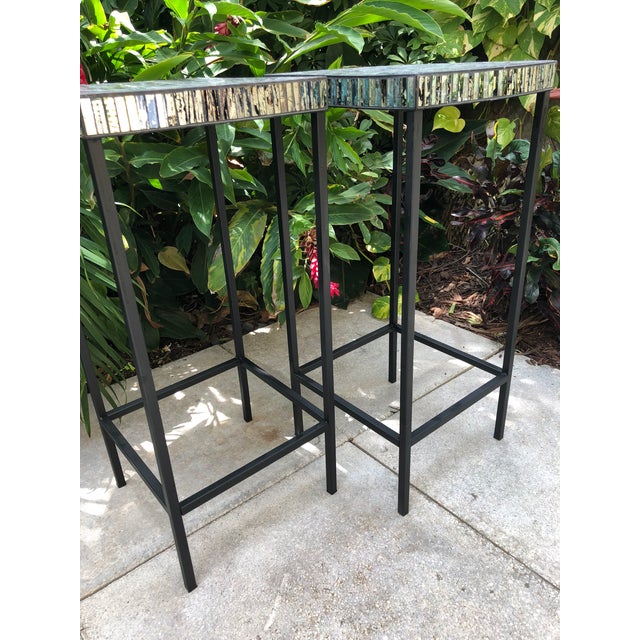 Contemporary Glass Mosaic End Tables a Pair Chairish