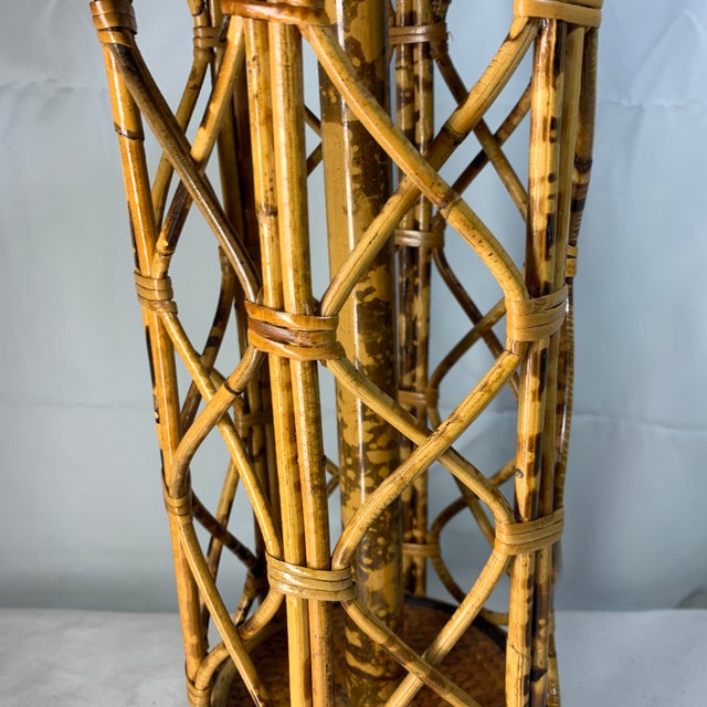 Boho Chic Vintage Boho Bent Bamboo Table Lamp For Sale - Image 3 of 7