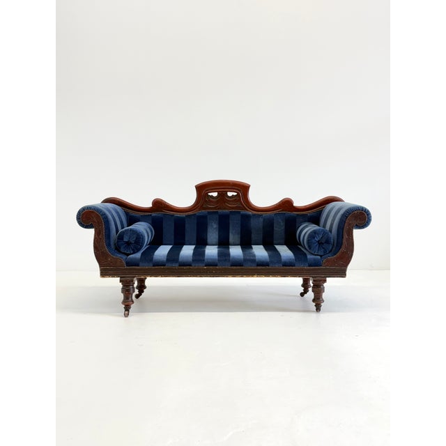 Wood Antique Victorian Chaise Longue For Sale - Image 7 of 17