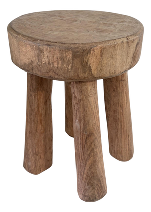 Vintage African Carved Wood Milk Stool Hehe Gogo People Tanzania 11.5" H