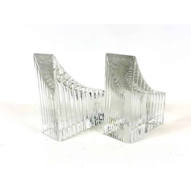Mid-Century Crystal Glass Bookends, 1970s, Set of 2 For Sale - Image 8 of 10
