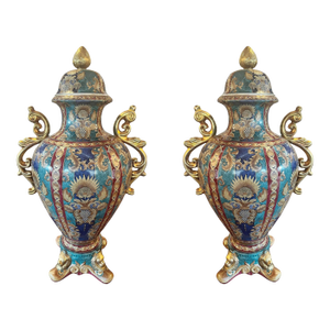 Oriental Accents Very Large Lidded Vases - A Pair