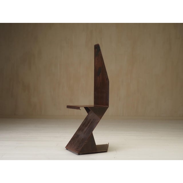 Postmodern Sculptural Steel Chair, Germany, 1980s For Sale - Image 13 of 15