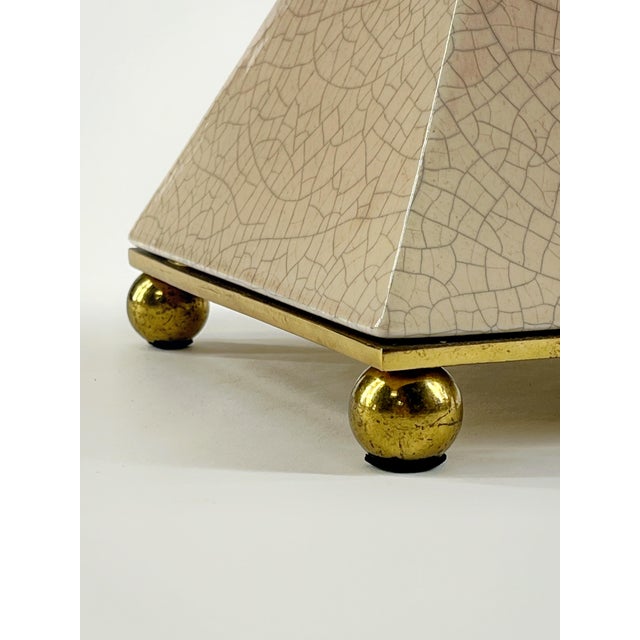 Vintage Postmodern Ceramic Pyramid Box For Sale - Image 11 of 12