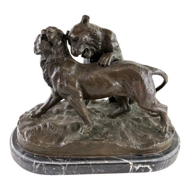 Late 19th Century Grand Tour French Bronze Sculpture of Lions For Sale