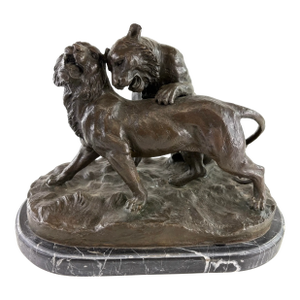 Late 19th Century Grand Tour French Bronze Sculpture of Lions