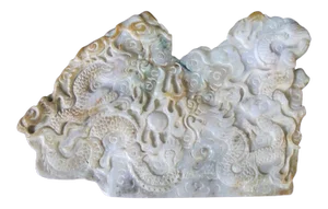 Carved Chinese Serpent Design Jade Fragment Sculpture