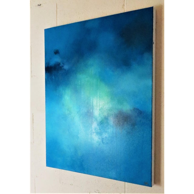Strength, Blue Aura, I. Oil, Acrylic on Canvas by C. Damien Fox. For Sale - Image 4 of 5