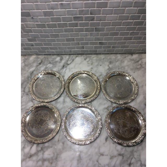Vintage Swedish Silver Plate Coasters Set of 6 Chairish