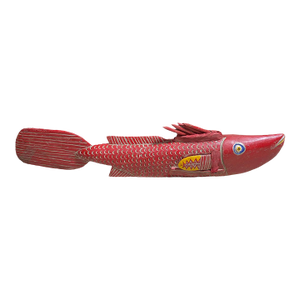 Large African Vintage Wooden Fish Bozo Tribe Mali 44.5" W