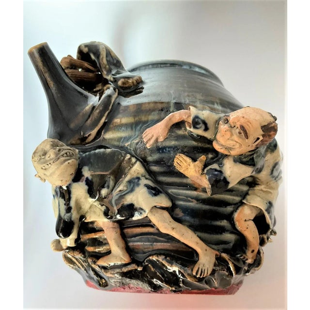 Ceramic 1920s Vintage Sumida Gawa Teapot With Figures For Sale - Image 7 of 13