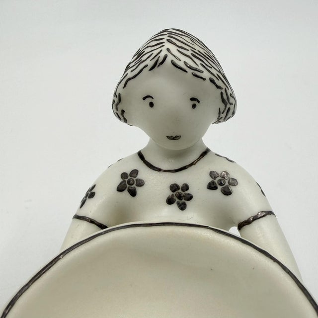 1990s Emilia Castillo "The Couple" Bisque Porcelain Salt Cellars & Sterling Spoons Set - 4 pcs For Sale - Image 15 of 18