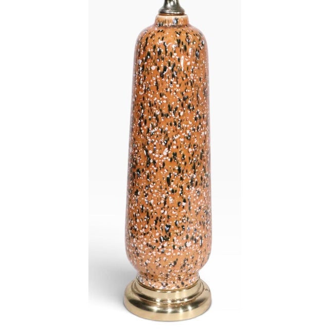 Mid 20th Century 1950s Mid Century Modern Ceramic Confetti Glaze Ceramic Table Lamp For Sale - Image 5 of 11