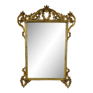 Italian Wall, Console, Mantle or Pier Mirror. 1930s. Gilt Gold, Carved