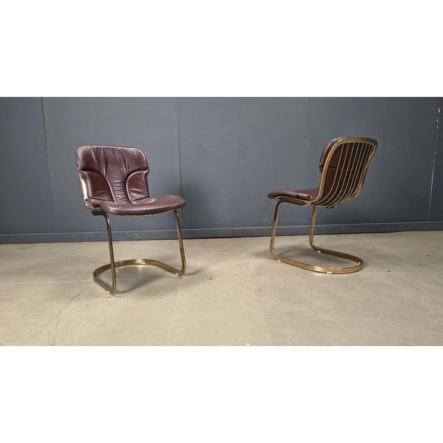 Vintage Dining Chairs in Leather from Cidue, 1970s, Set of 6 For Sale - Image 6 of 14