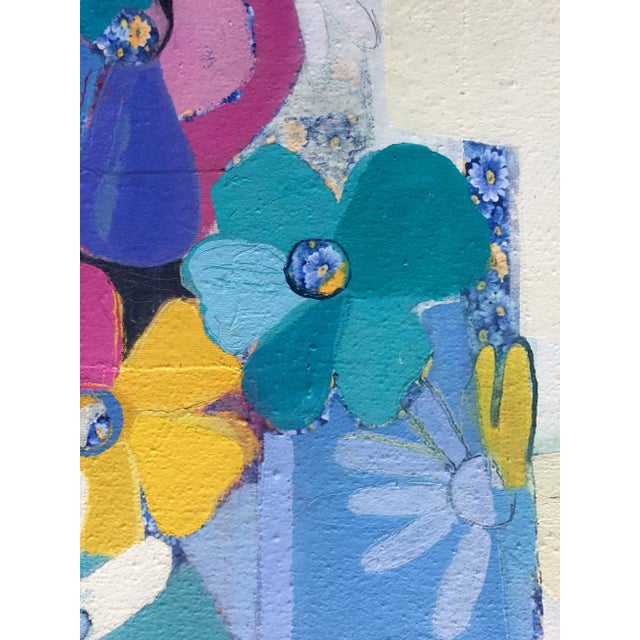 'Cascade of Blooms' Square Abstract Floral Painting For Sale In Philadelphia - Image 6 of 8