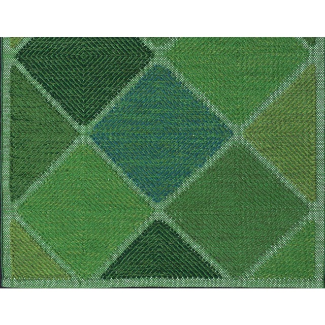 Textile Scandinavian Flat Weave Rug by Keivan Woven Arts, Geometric Greens 4'0 X 6'2 For Sale - Image 7 of 11