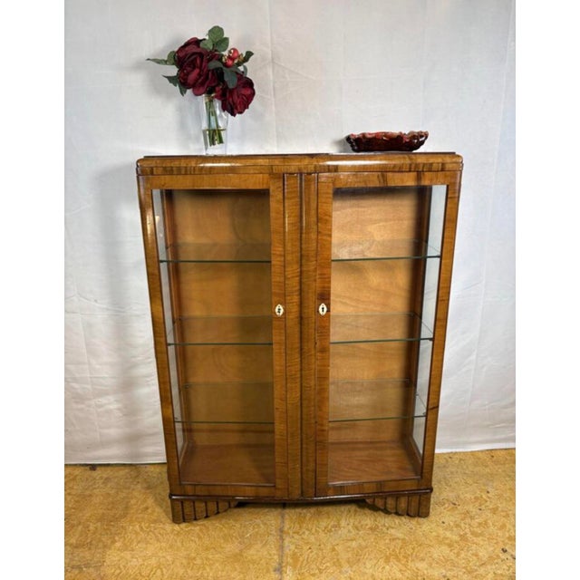 Vintage English Art Deco Display Cabinet, 1930s For Sale - Image 9 of 10
